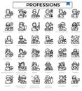 Profession outline icon set