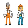 Profession set : builder woman Royalty Free Stock Photo