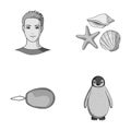 Profession, sewing and other monochrome icon in cartoon style.travel, animals icons in set collection.