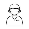 profession surgeon worker avatar line style icon