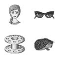 Profession, travel and other monochrome icon in cartoon style. atelier , Animal icons in set collection.