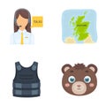 Profession, travel, tourism and other web icon in cartoon style.animal, toy, brown, icons in set collection.