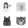 Profession, travel, tourism and other web icon in monochrome style.animal, toy, brown, icons in set collection.