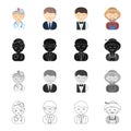 Profession, vocation, education and other web icon in cartoon style., Barman, manager, teacher, icons in set collection.