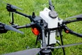 Professional agriculture drone on the green field