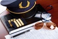 Professional airline pilot equipment Royalty Free Stock Photo