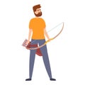 Professional archer icon cartoon vector. Archery winner