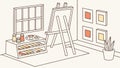 Professional Art Studio with Multiple Easels, vector design Generative AI Royalty Free Stock Photo
