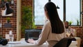 Professional asian software engineer is working remotely typing code on a laptop