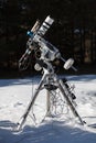 Professional astrophotography telescope equipped with guider scope and astro camera