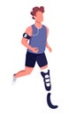 Professional athlete with prosthetics semi flat color vector character