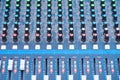 Professional Audio dj mixer console, sound tools and gear, studio equipment picture, selective focus Royalty Free Stock Photo