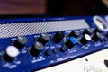 professional audio mixer and amplifier with different knobs for Royalty Free Stock Photo