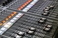 Professional audio mixer. Close up. Selective focus Royalty Free Stock Photo