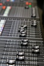 Professional audio mixer. Close up. Selective focus Royalty Free Stock Photo