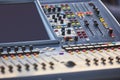 Professional audio mixer console detail. Sound equipment. Live event Royalty Free Stock Photo