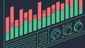 Professional Audio Mixer: Equalizer Board Vector Illustration, vector design Generative AI Royalty Free Stock Photo