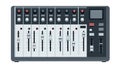 Professional Audio Mixing Console with Faders and Knobs Royalty Free Stock Photo