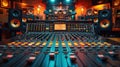 Professional Audio Mixing Console in a Studio Royalty Free Stock Photo