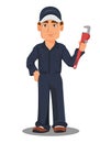 Professional auto mechanic or plumber in uniform