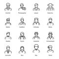 Professional Avatar Line Icons Pack