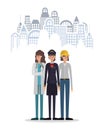 Professional avatars women in the city design