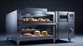 professional bakery kitchen and stainless steel convection. Ai Generated