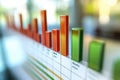 Professional bar graph comparing data showing growth and decline