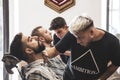 Professional barber who cuts beard and hair