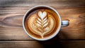 Professional Barista Latte Art with Leaf and Heart Pattern Royalty Free Stock Photo