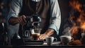 Professional Barista Preparing Coffee in Cafe