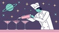 Professional Bartender: Expertly Mixing Drinks with Style, vector design Generative AI Royalty Free Stock Photo