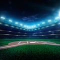 Professional baseball grand arena in night