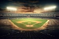 Professional baseball grand arena in the sunlight Generative AI Royalty Free Stock Photo