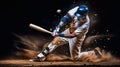 Professional baseball player in action on grand arena Generative AI Royalty Free Stock Photo