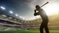 Professional baseball player in action Royalty Free Stock Photo