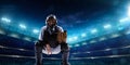 Professional baseball players on night grand arena Royalty Free Stock Photo