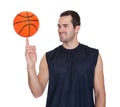 Professional basketball player spinning ball Royalty Free Stock Photo