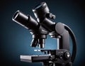 Professional Binocular Laboratory Microscope with Dual Eyepieces Royalty Free Stock Photo