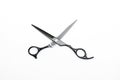 Professional black hairdressing scissors isolated on white background, hair tools, beauty, fashion Royalty Free Stock Photo