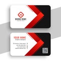 Professional black and red elegant business card template