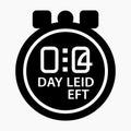 Islamic Stopwatch Countdown Timer Vector - Ramadan Daily Fasting Left Time Management Icon Royalty Free Stock Photo