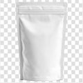 Professional Blank White Doypack Pouch Packaging Mockup Isolated On A Transparent Background Royalty Free Stock Photo