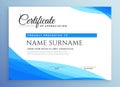 Professional blue business certificate design