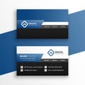 Professional blue geometric business card design template