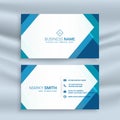 Professional blue geometric business card design