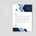 Professional blue letterhead graphic element template