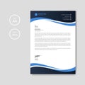 Professional blue letterhead graphic element template