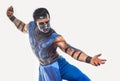 Professional bodyart Sub-Zero from Mortal Kombat Royalty Free Stock Photo