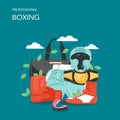 Professional boxing vector flat style design illustration
